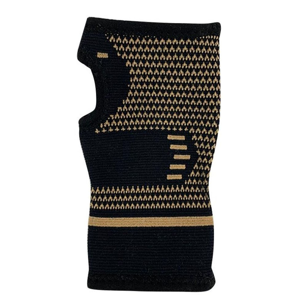 (L) 1PCS Copper Compression Gloves Sports Wrist Guard Arthritis Gloves Elastic Palm Brace Sleeve Fitness Wrist Support Wristband