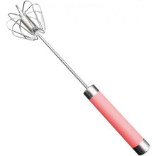 Hand Push Egg Whisk, Stainless Steel Whisk Blender for Home, Versatile Tool for Egg Beater, Milk Frother, Hand Push Mixer Stirrer(10 inch, Pink)