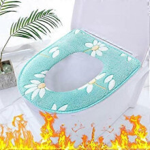 Universal Floral Toilet seat Cover, Make Your Toilet Warm and Comfortable, Warm Toilet Seat Cover (Blue)