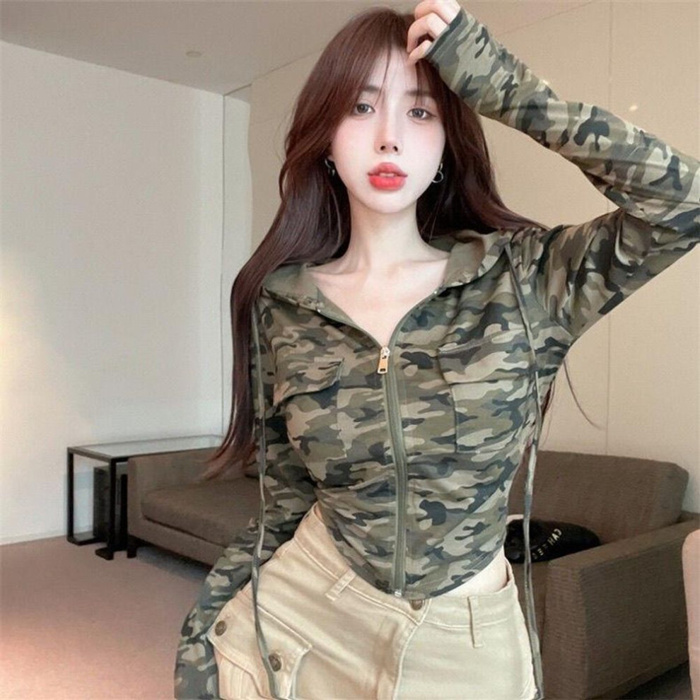 (XL, as the picture) Retro Cycling T-shirts For Women Zipper Tops Workout Street Wear Long Sleeve Girls Y2k Tops Active Sports Tops