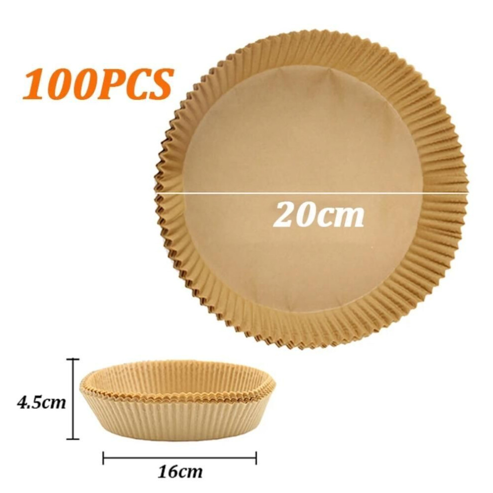 (Round 100Pcs-16cm) 150pcs Kitchens Accessories Air Fryer Paper Kitchen Utensils Disposable Square Round Pastry Molds Bbq Plate Non-stick Pad