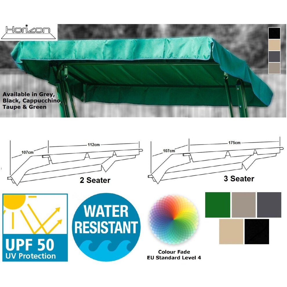 SWING CHAIR CANOPY REPLACEMENT 2 SEATER GARDEN SPARE COVER SHOWER RESISTANT