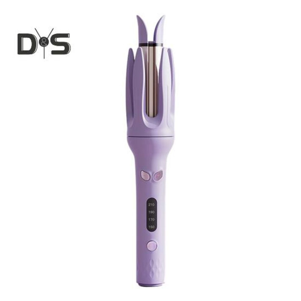 (purple, US Plug) Rotating Curling Iron 28mm/1.1inch Automatic Wave Hair Curling Wand Ceramic Hair Curler With 4 Temp Settings Fast Heating Styling Tool For Long Short