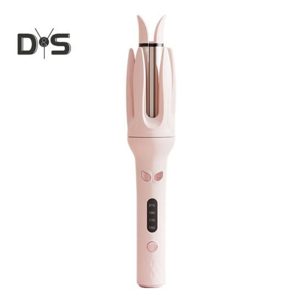 (pink, US Plug) Rotating Curling Iron 28mm/1.1inch Automatic Wave Hair Curling Wand Ceramic Hair Curler With 4 Temp Settings Fast Heating Styling Tool For Long Short