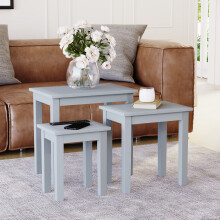 (Grey) Vida Designs Yorkshire Nest of 3 Wooden Tables