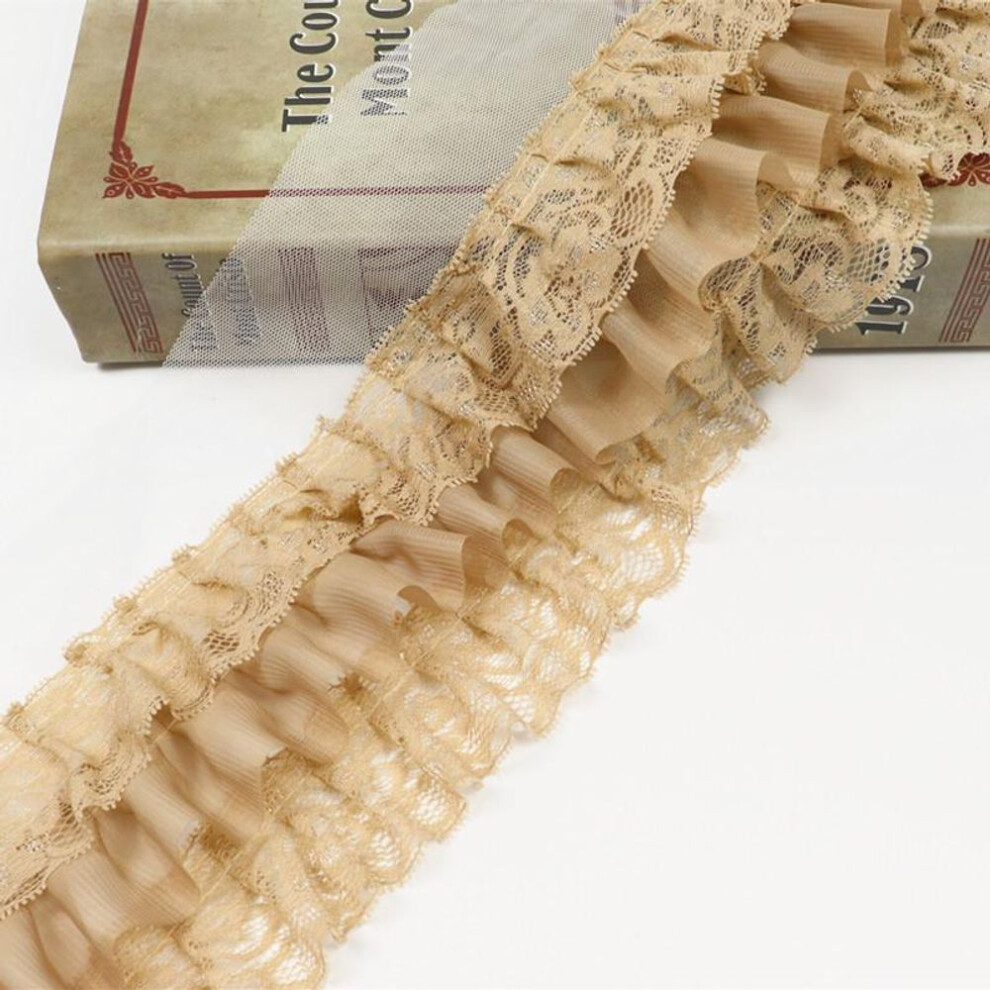 10cm Wide Chiffon Lace Ruffle Trim For Doll Clothing