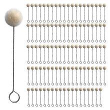 (As show, One size) 100Pcs Leather Carving Dyed Wool Ball Brush Handmade Leather Care Alcohol Dye Oily Dye Daubing Tool