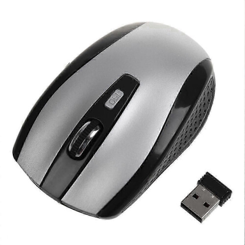 (As show, One size) 2.4G USB Receiver Wireless Optical Mouse Mice compatible with PC Laptop ,Silver 1