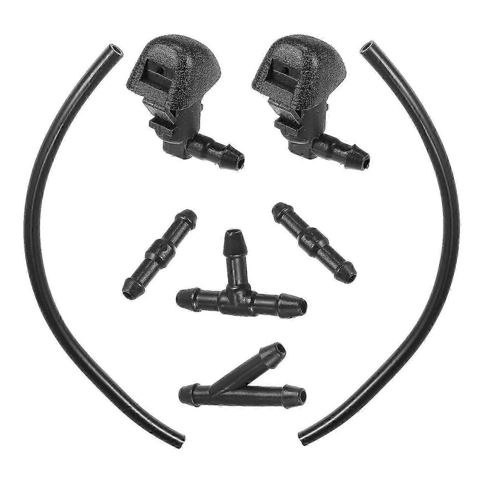 (As Show, One Size) 1 Set Windshield Washer Nozzles Kit 76810-Tk8-A01 Washer Jet And Fluid Hose With Connectors Compatible With Honda Odyssey 2011-201 4909775772340