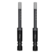 (As show, One size) 2Pc Dry Diamond Drill Bit compatible Ceramic Tile, Quick-Change Hexagonal Shank Stone Hole Drill Bit (6mm)-C12