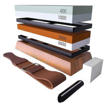 (As show, One size) Knife Sharpening Stone Kit 4 Side Whetstone Sharpener, Preium 400/1000 3000/8000 Grit Wet Stone Set, Water Stone