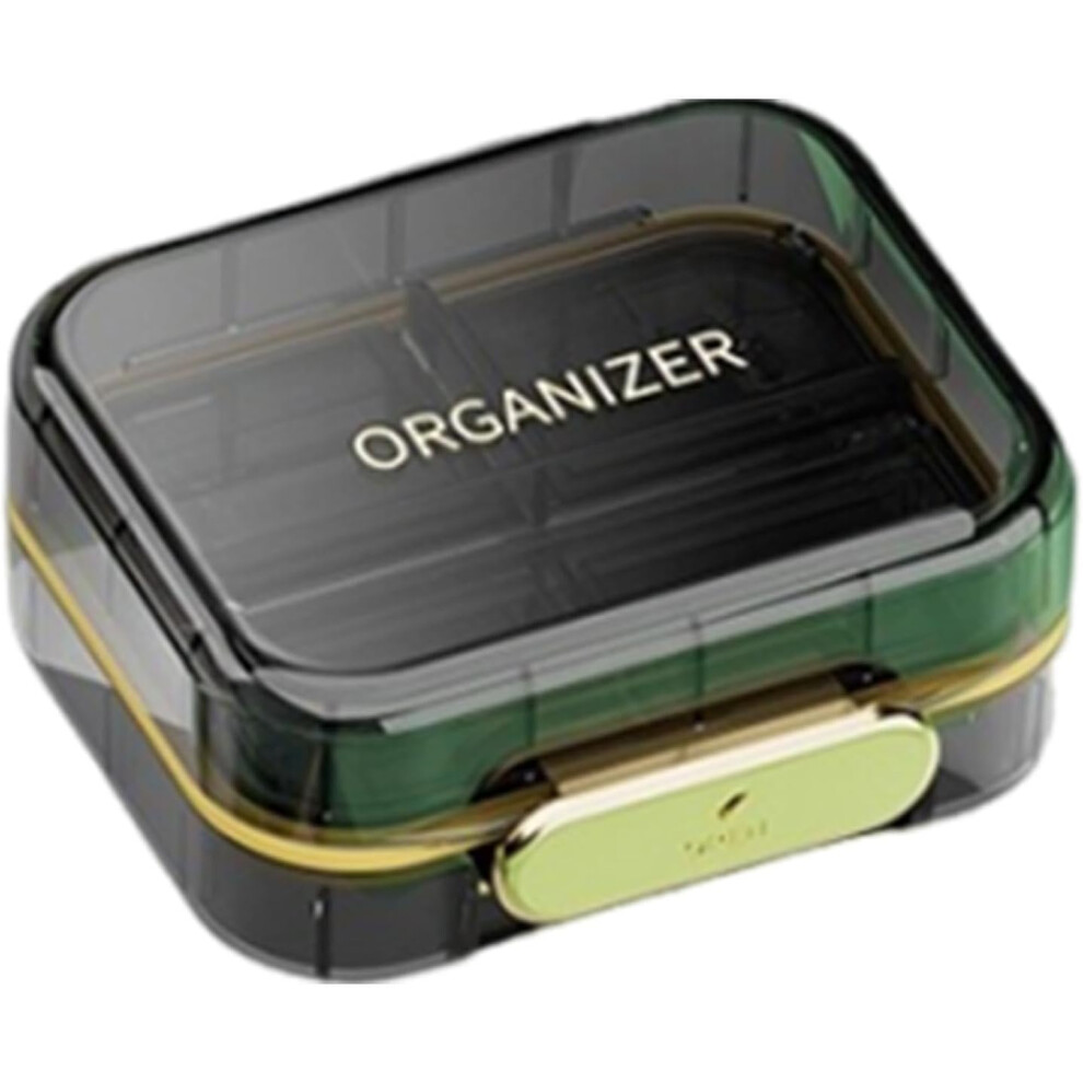 (Black) Portable Pill Box, Weekly Pill Box, Travel Pill Box, W7 Day Pill Box, Double Layer, Pill Organiser Box, Travel Size, Pill Case, Medicine Planner