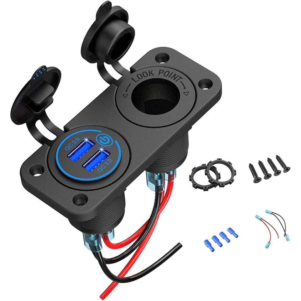 Motorcycle Charger Port | Multi-Port Motorcycle Charger Socket,Fast Charge Adapter, Versatile Boat Marine Charger for Truck, Motorcycle