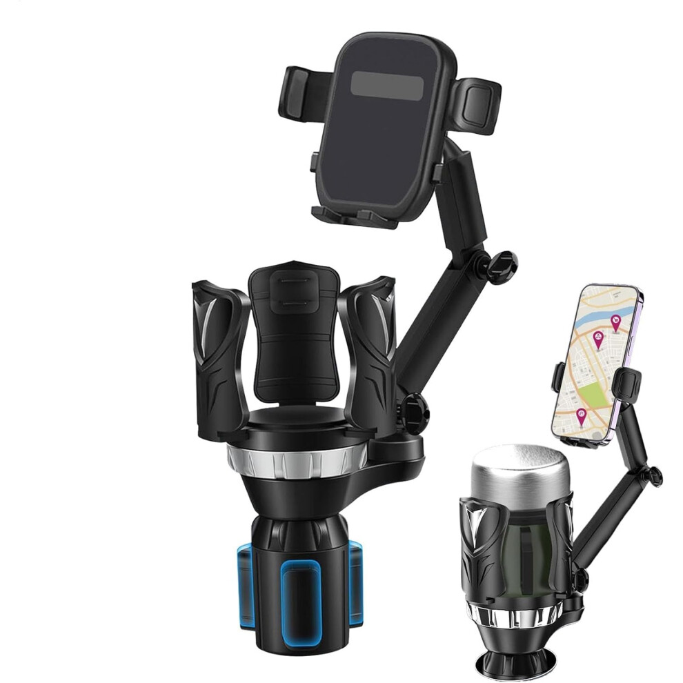 Cup Holder Expander for Car - Cup Holder Cell Phone Holder | Car Expander with 360 Degree Rotating Clip for Smartphones and Most Bottles
