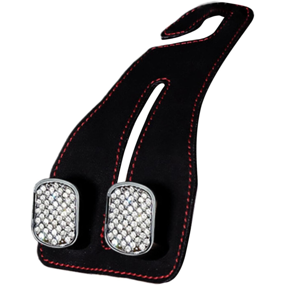Car Seat Headrest Hooks,Multifunctional Double Clamping Leather Storage Hook - Car Storage Organizer for Purse Coats Umbrellas Grocery Bags, Car