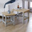 Vida Designs (Grey & Oak) Arlington Nest of 2 Tables Side Lamp Table Set 1