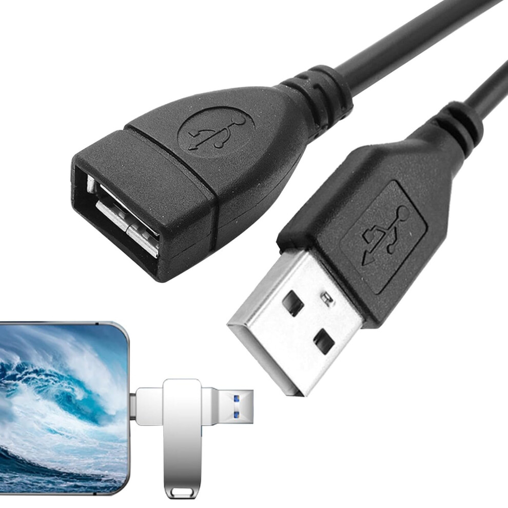 (0.5 meters) USB Extender Cable,Male to Female USB 2.0 Extension Wire | Fast Data Transfer Compatible with Webcam, Phone, Keyboard, Printer, Hard Driv