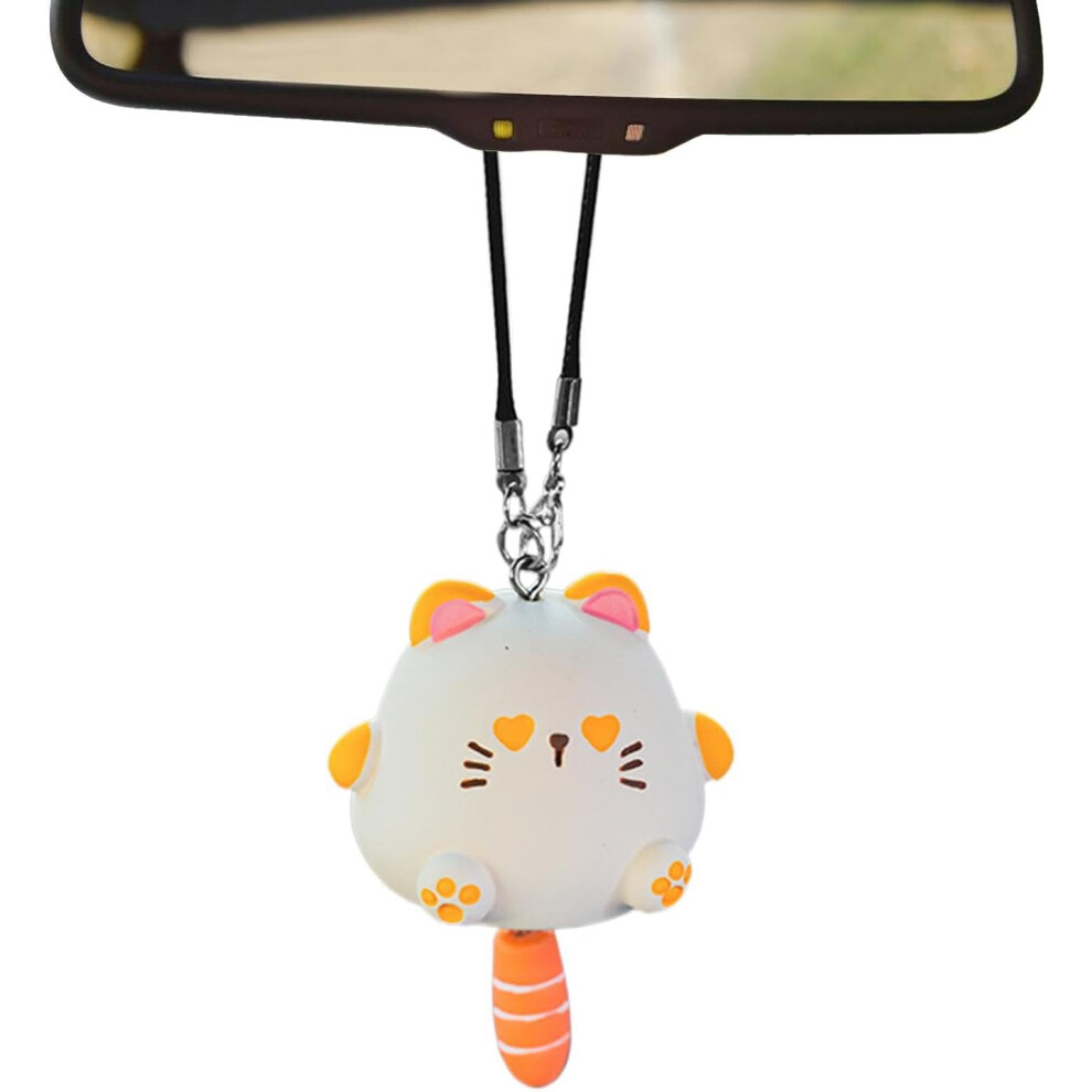 (A) Car Cat Ornament, Cat Pendant for Car, Car Interior Kitten Pendant - Car Rear View Pendant Decoration, Car Hanging Resin Kitten Accessories-image-OPC-PH6PX6J-NEW