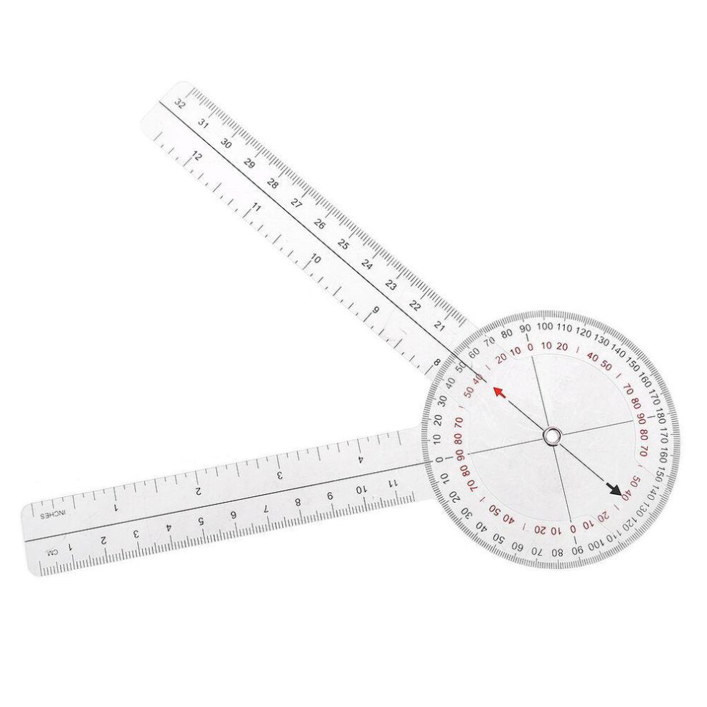 33cm/12inches Plastic Goniometer 360 Degree Fitting For Body Measuring Tape Goniometer Protractor Ruler Measuirng Tool