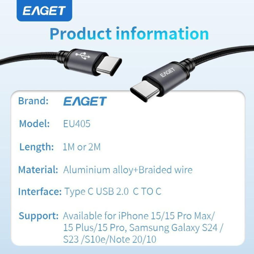 (1M) USB C to USB C Cable Type C 60W Fast Charging Cable for iPhone 16/15 Pro Max, for MacBook Pro Air/iPad, Tablets