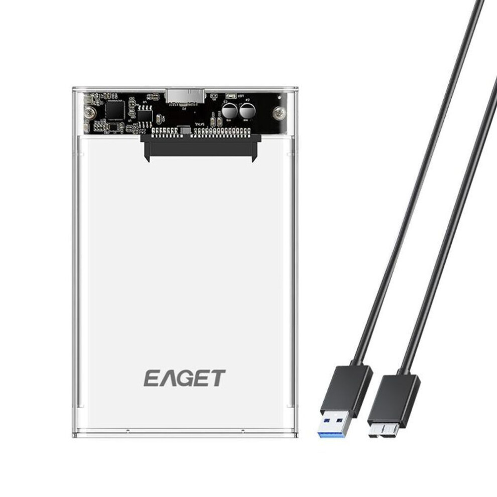 (Micro-B to USB-A) Eaget 2.5'' External Hard Drive Enclosure USB 3.0 To SATA III Hard Disk Case For 2.5 Inch SATA HDD SSD Max 6TB Support UASP