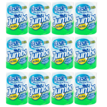 Task Kitchen Paper Towel Super Absorbent Jumbo Rolls Longer Lasting x12 Bulk Buy
