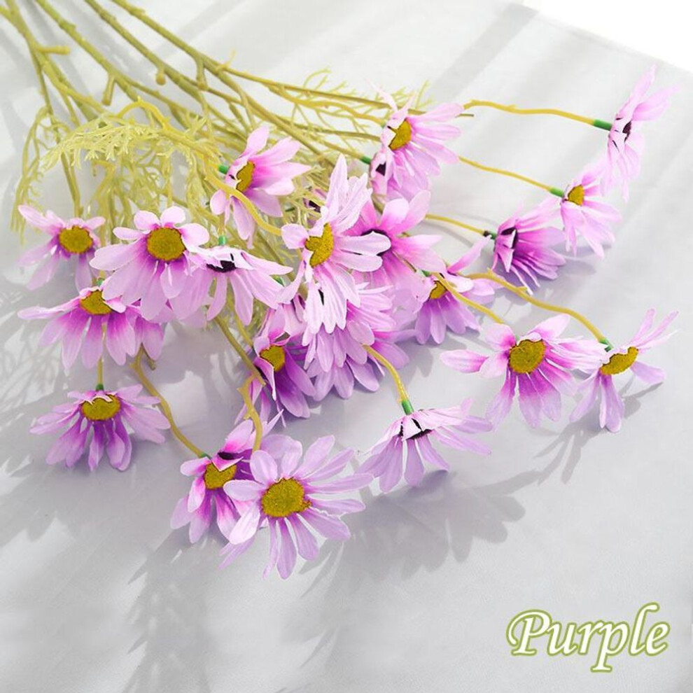 (purple, 1Pc) 1pc Plants Accessories 5 Heads Silk Daisy Artificial Flowers Bridal Bouquet Home ARI