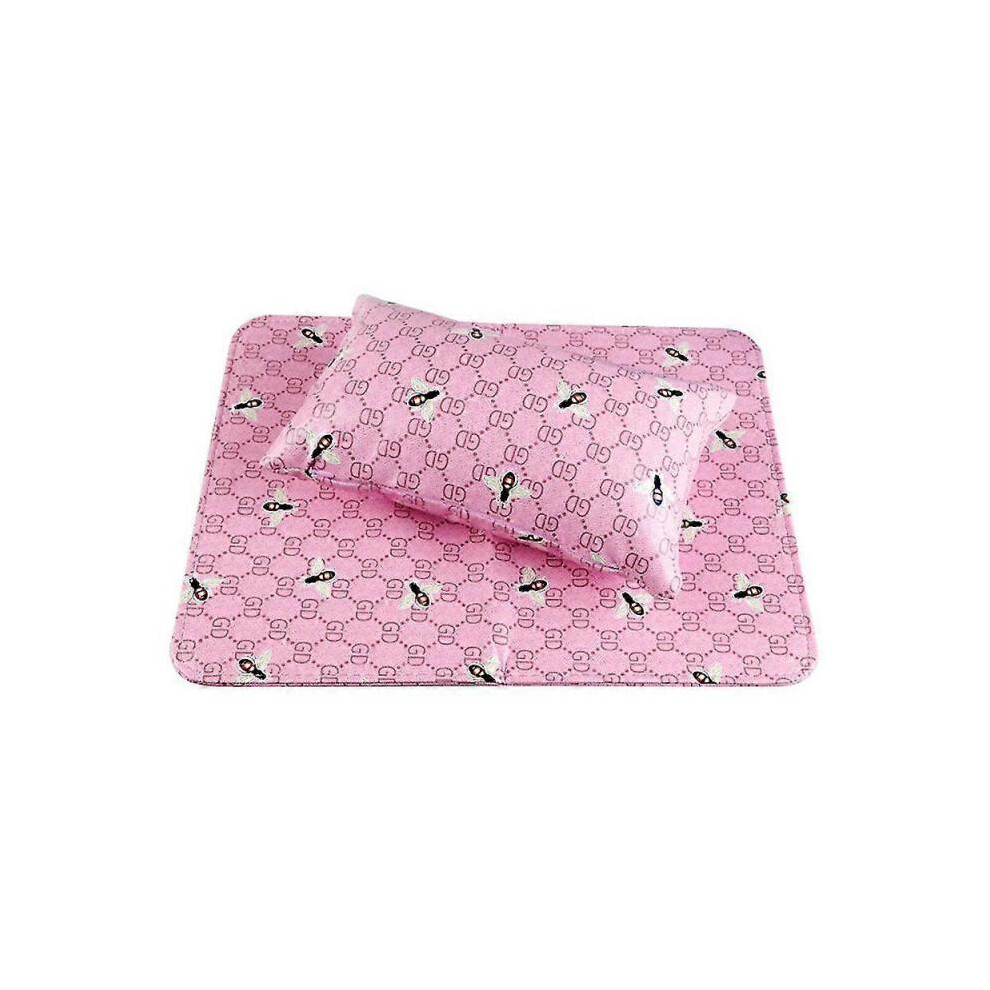 Support d'ongles en marbre pour manucure Oreiller en cuir Pu Tapis de main antidérapant pliable Table de bureau pour le Nail Art