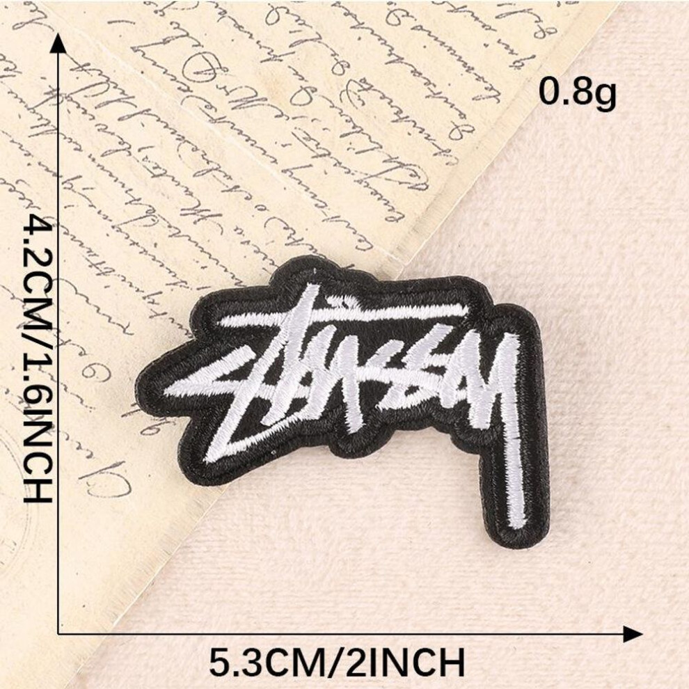 (B5R-A-3-1) Embroidery Label English Alphabet Cloth Label Diy Patch Sticker Clothing Accessories Cloth Badge Embroidery Sticker Cloth Sticker