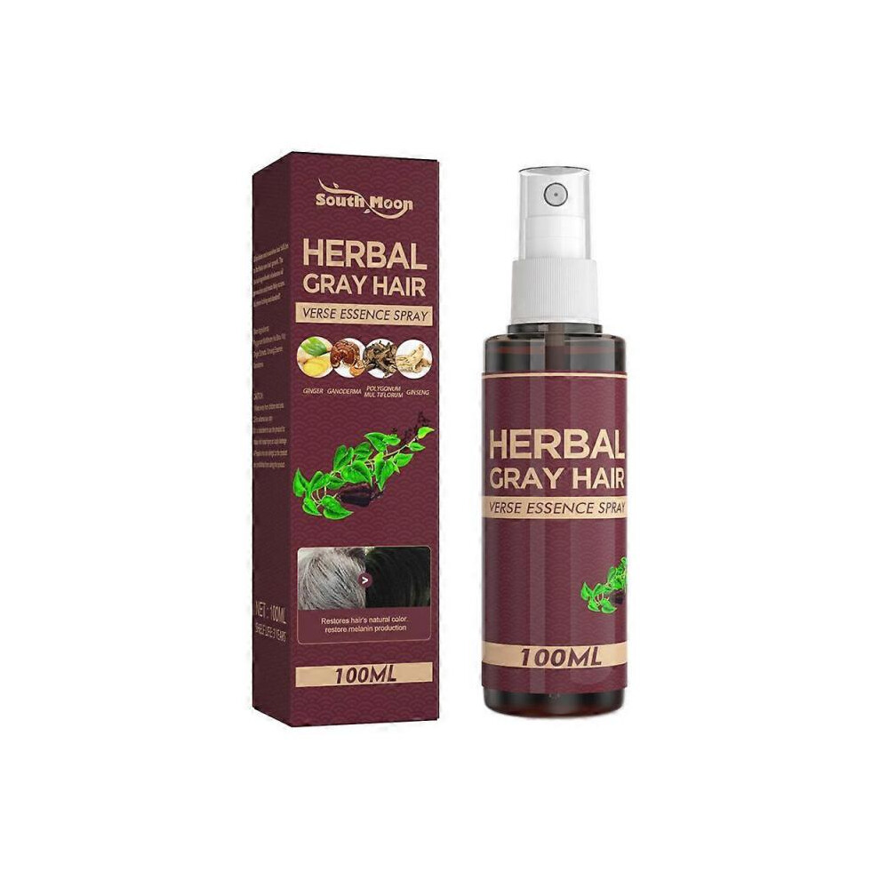 Gray (1Pc) 1-3X Herbal Hair Care Spray, Polygonum Multiflorum And Herb Extract, Strengthens Hair, Moisturizes Hair