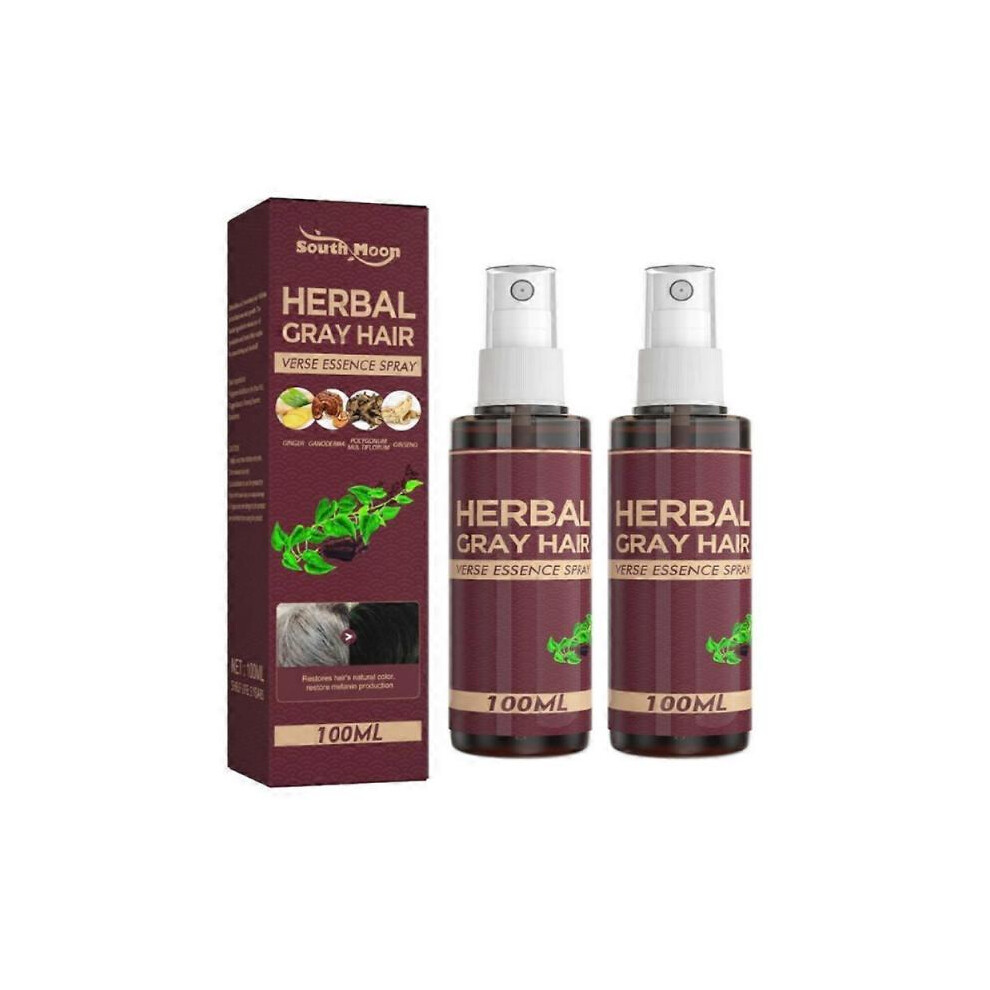 Gray (2Pcs) 1-3X Herbal Hair Care Spray, Polygonum Multiflorum And Herb Extract, Strengthens Hair, Moisturizes Hair