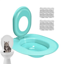 (Blue) Cat Toilet Training Kit Reusable Urinal Seat Potty Trainer Pets Cleaning Product Pet Care