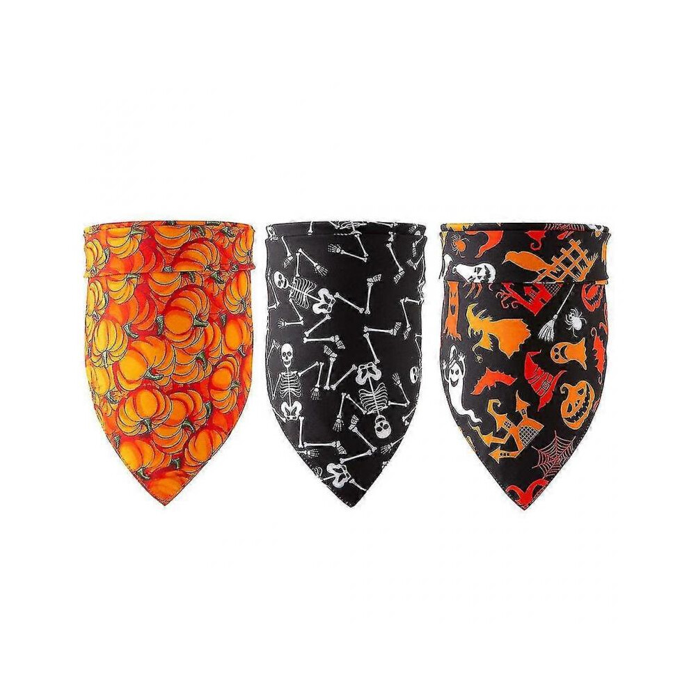 3 Pcs Halloween Elements Dog Bandana Reversible for Triangle Bibs Scarf Attire Puppy Handkerchiefs P HD16