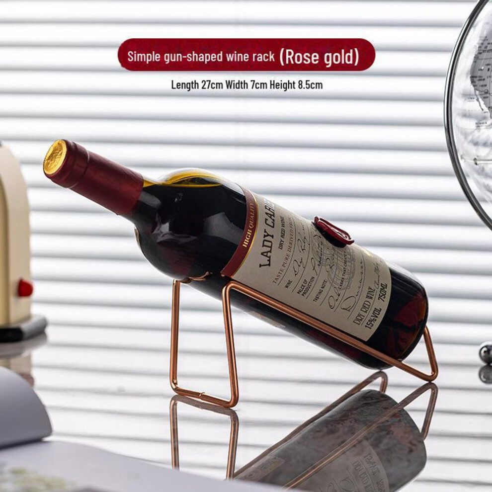 (rose gold, Simple gun-shaped) Luxury Red Wine Glass Rack: Hanging Goblet and Wine Rack for Upside-Down Storage and Home Décor