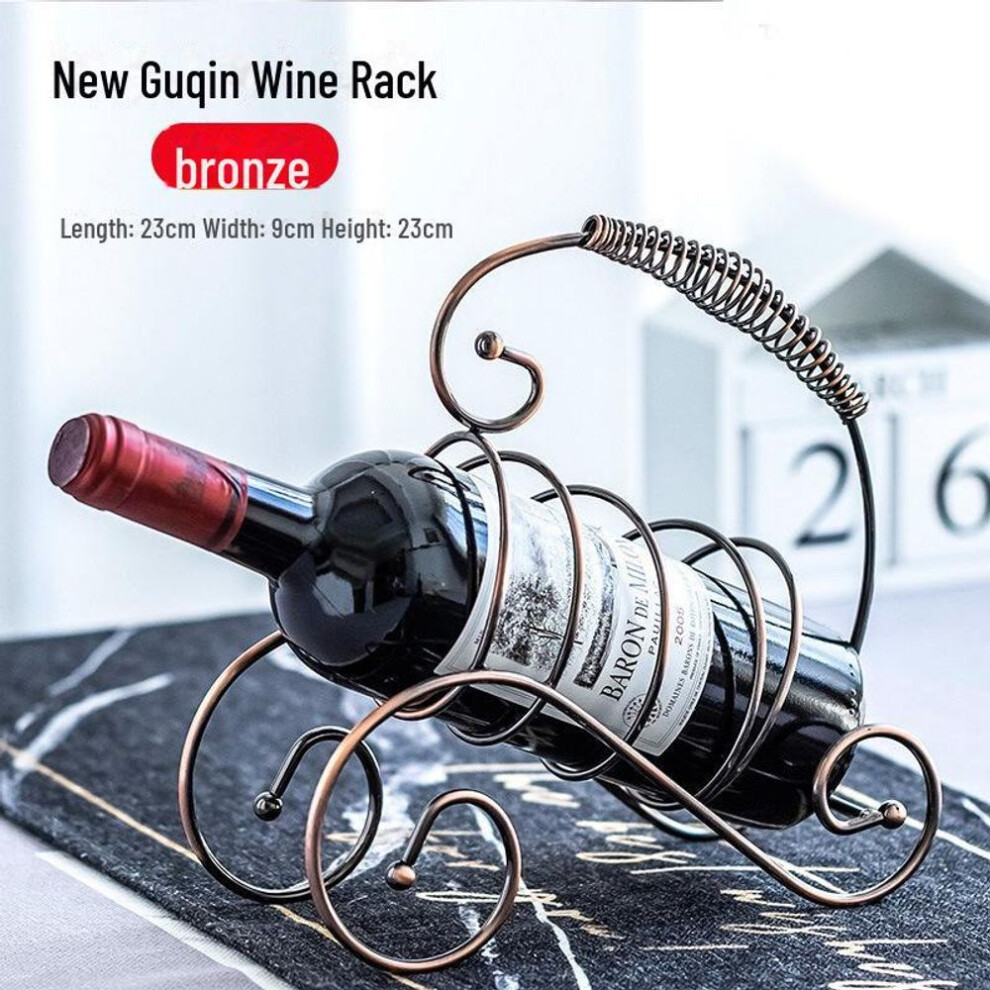 (bronze, Guqin) Luxury Red Wine Glass Rack: Hanging Goblet and Wine Rack for Upside-Down Storage and Home Décor