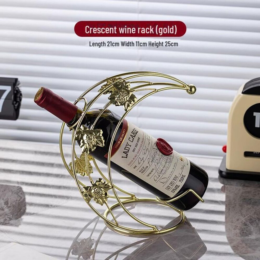 (gold, Crescent) Luxury Red Wine Glass Rack: Hanging Goblet And Wine Rack For Upside-down Storage And Home Décor
