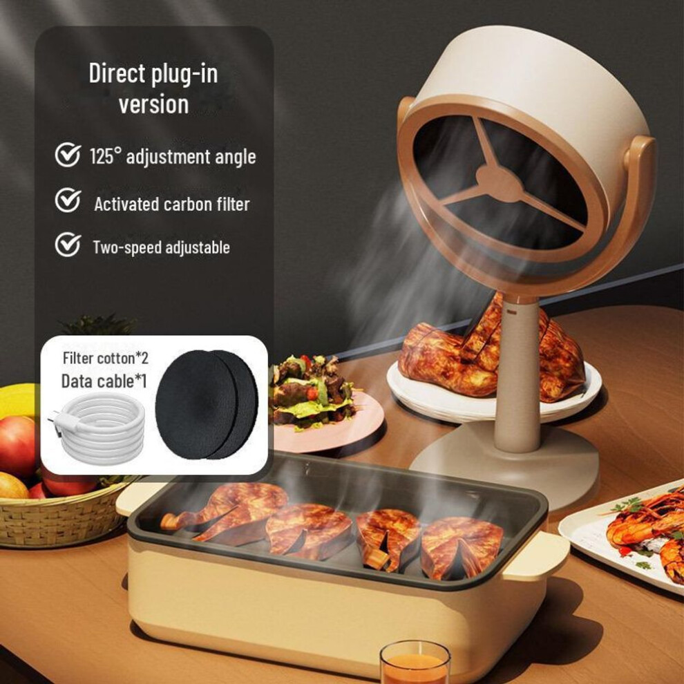 (as the picture, Range hood direct plug) Compact Cross-border Portable Desktop Range Hood With High Wind Power