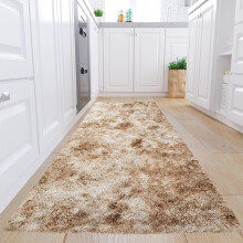 (80 x 300 cm (2 ft 6 in x 10 ft)_Long Runner, Tye Dye Beige) Nonslip Shaggy Fluffy Rugs Soft Extra Large Living Room Bedroom Carpets
