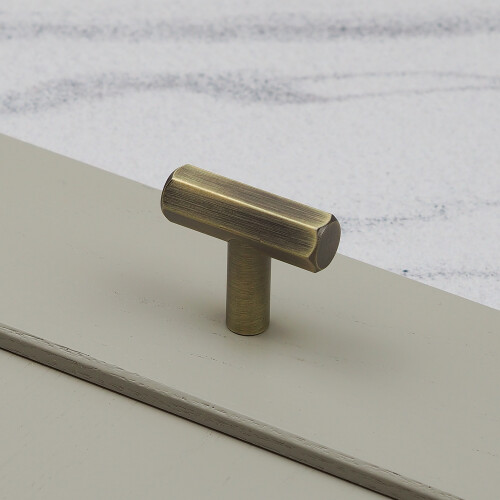 (40mm Pull) Antique Brass Hexagon Handles Kitchen Cabinet Pulls 2