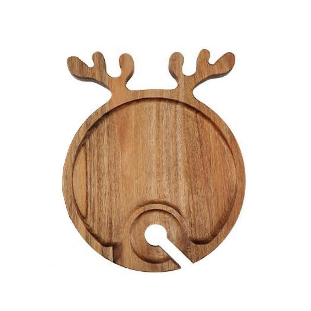 Wooden Pallet Christmas Cooked Steak Tray Outdoor Picnic Wine Glasses & Wine Holders Tray Fruit Steak Plate