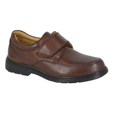 (UK Size 13) ROAMERS M202 Men's Leather Extra Wide Touch Fastening Casual Shoes