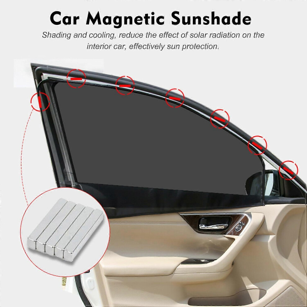(As Show, One Size) Car Sunshade Universal Magnetic Mesh Curtain Breathable Anti-Direct Sun Auto Window Curtain Cover 6909775541609