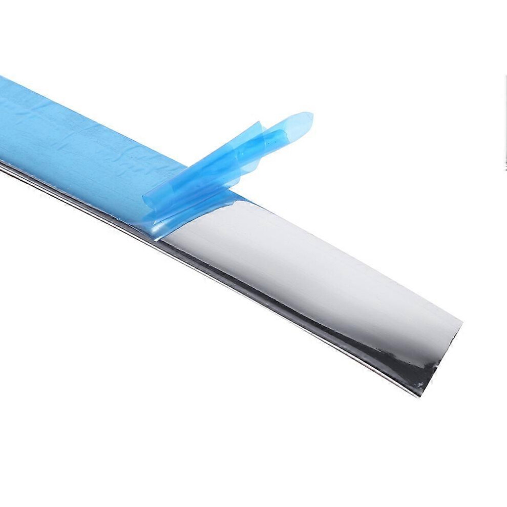 (As Show, One Size) Universal Car Interior Exterior Bumper Protector Strip Moulding Trim Decoration Tape Silver 6909775559871