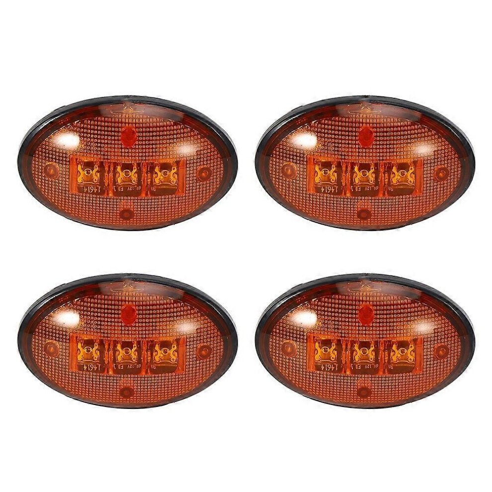 (As Show, One Size) 2.3In 12V Dc Fender Side Marker Lights Waterproof Fit For Ford F Series 1999‑2010(4Pcs L Amber 6909775540817