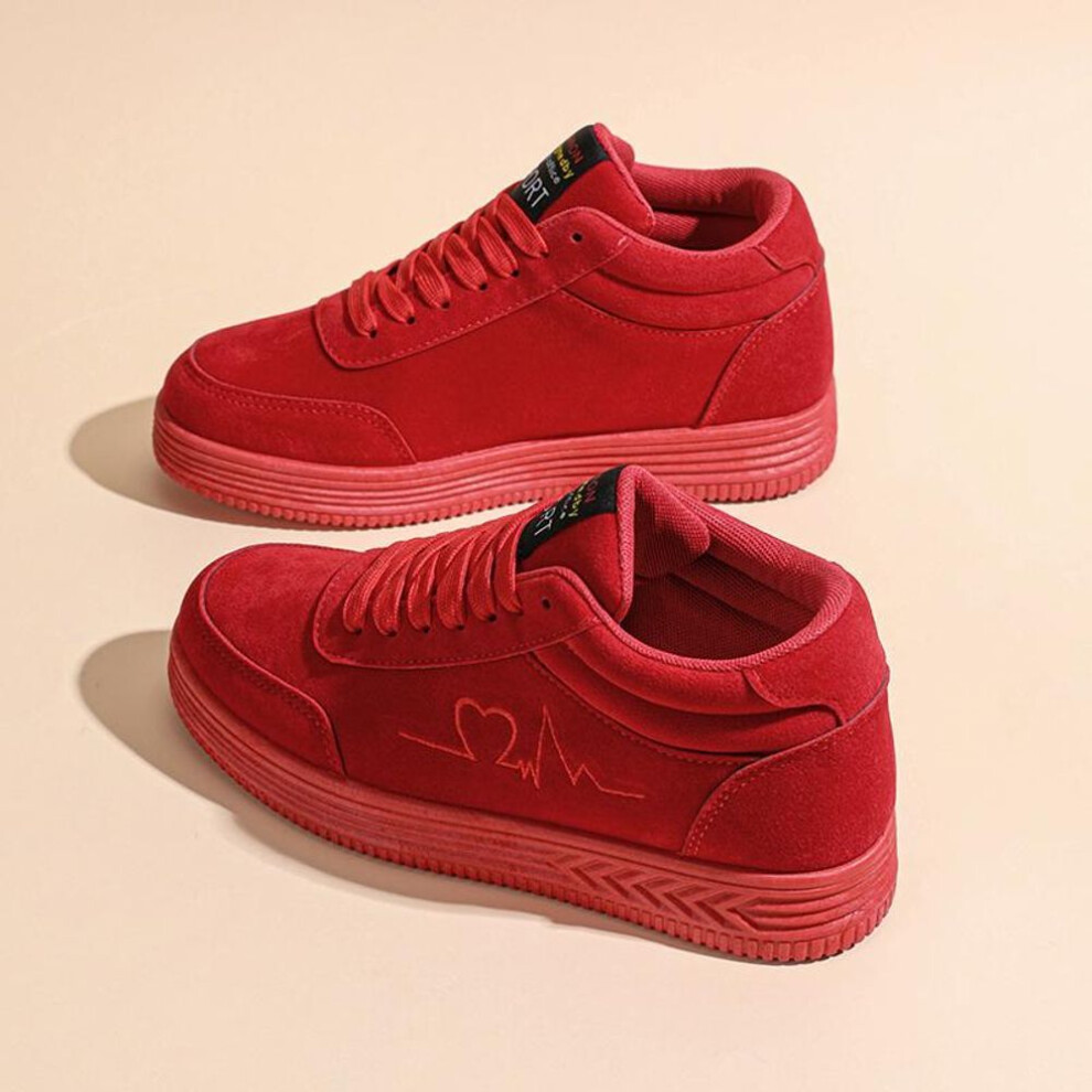 (red, 44) TUINANLE Women's Sports Shoes Platform Sneakers for Man Non Slip Couples Red Black Casual Running Shoes
