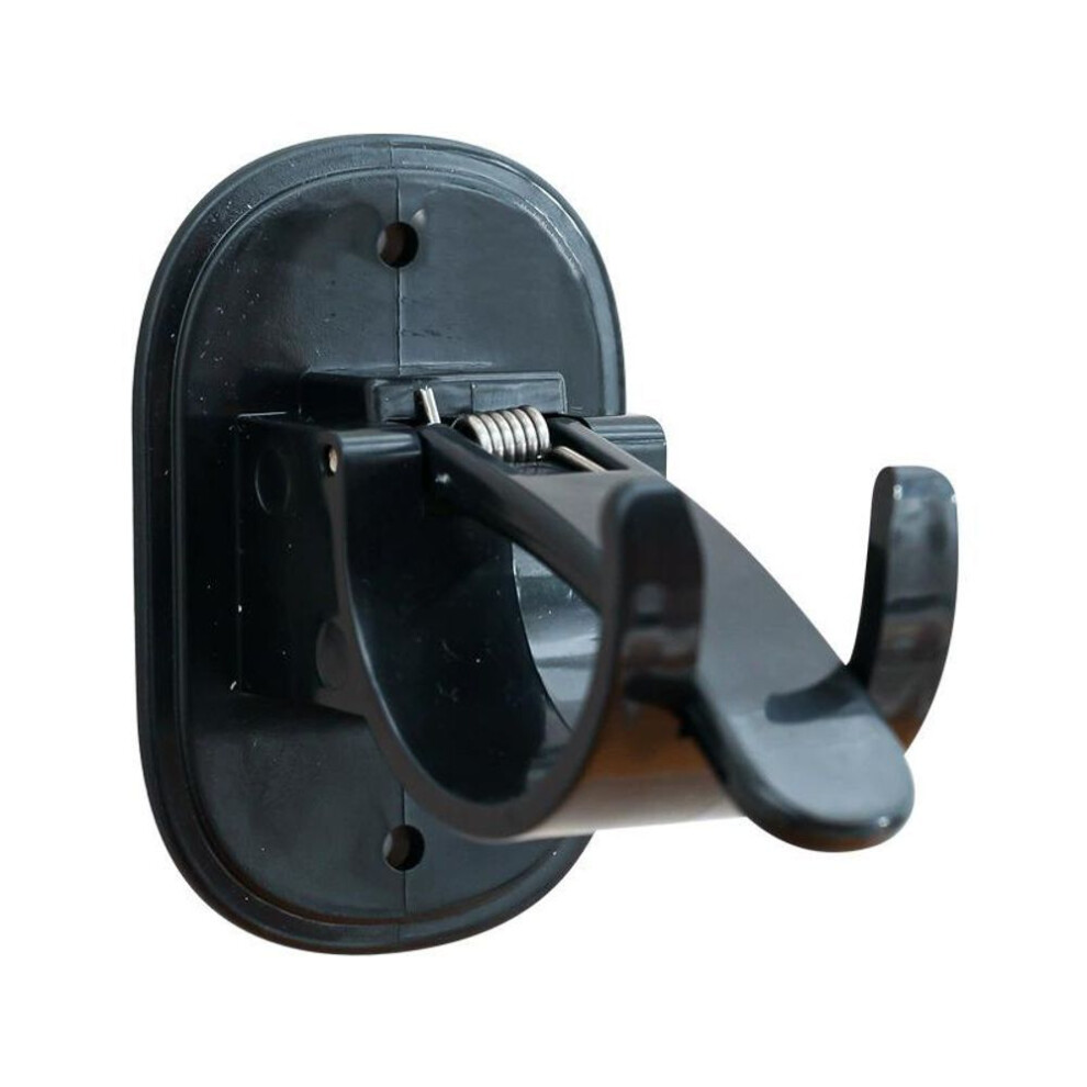(black, 2PCS) Multifunctional Hook Nail-free Adjustable Rod Bracket Holder Wall Hanging Rod Curtain Rail Fixed Hook Hanging Clip Shower Curtain Rod Hanging Clip