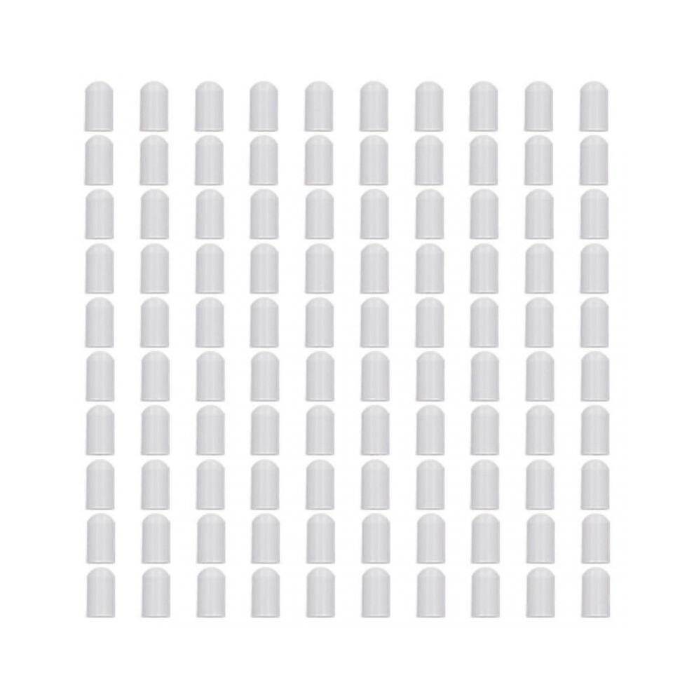 100PCS Rod End Caps Engineering Plastic Waterproof Terminal Rod Bearing Tube Protector Caps for Electronic Fence System White 9.5mm/0.37in