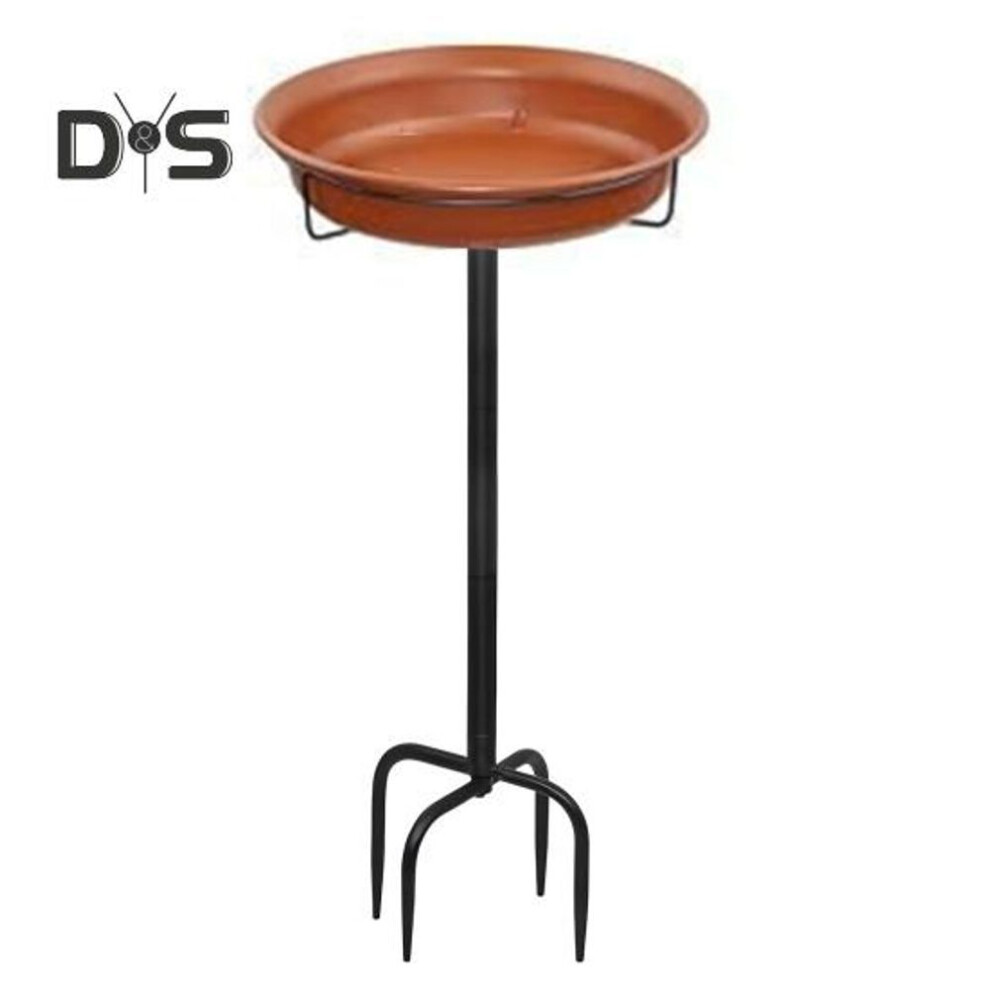Freestanding Birds Bath Bowl Outdoor Garden Birdfeeder Decoration with Metal Stake Wildbird Spa Feeder Bowl for Garden Patio Yard Lawn