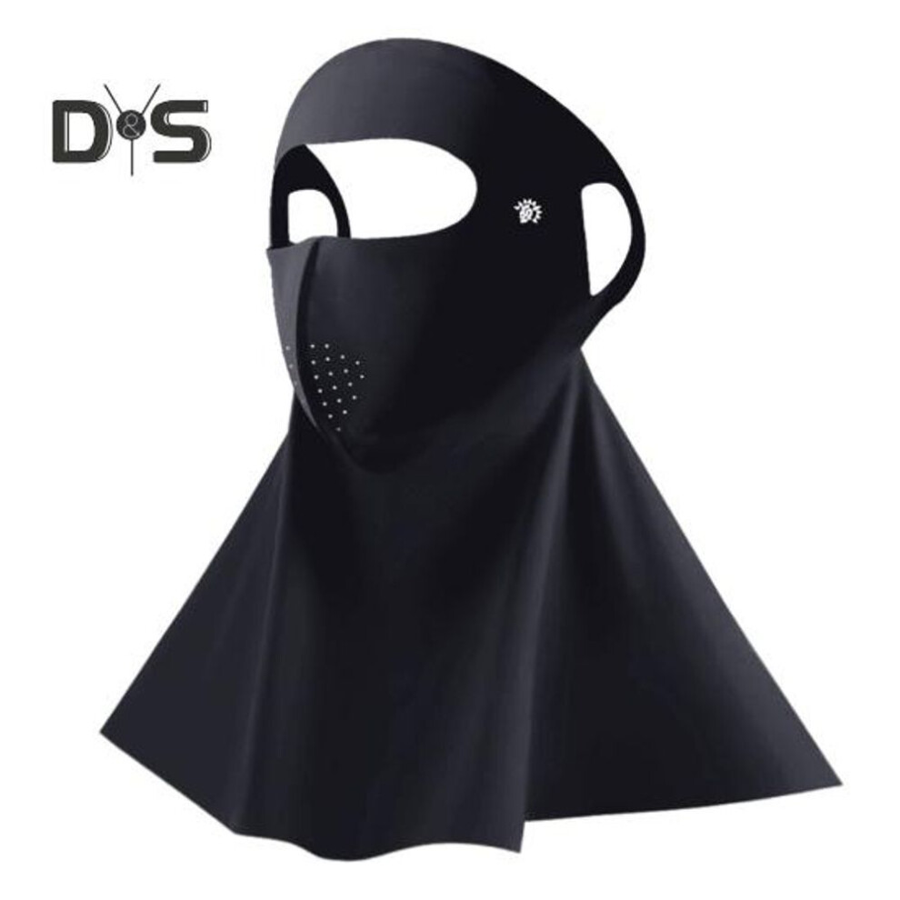 (black) Face Guard Solid Color Adjustable Fit Superior Breathability Sun Protection Stretchable UV Protection Neck Gaiter