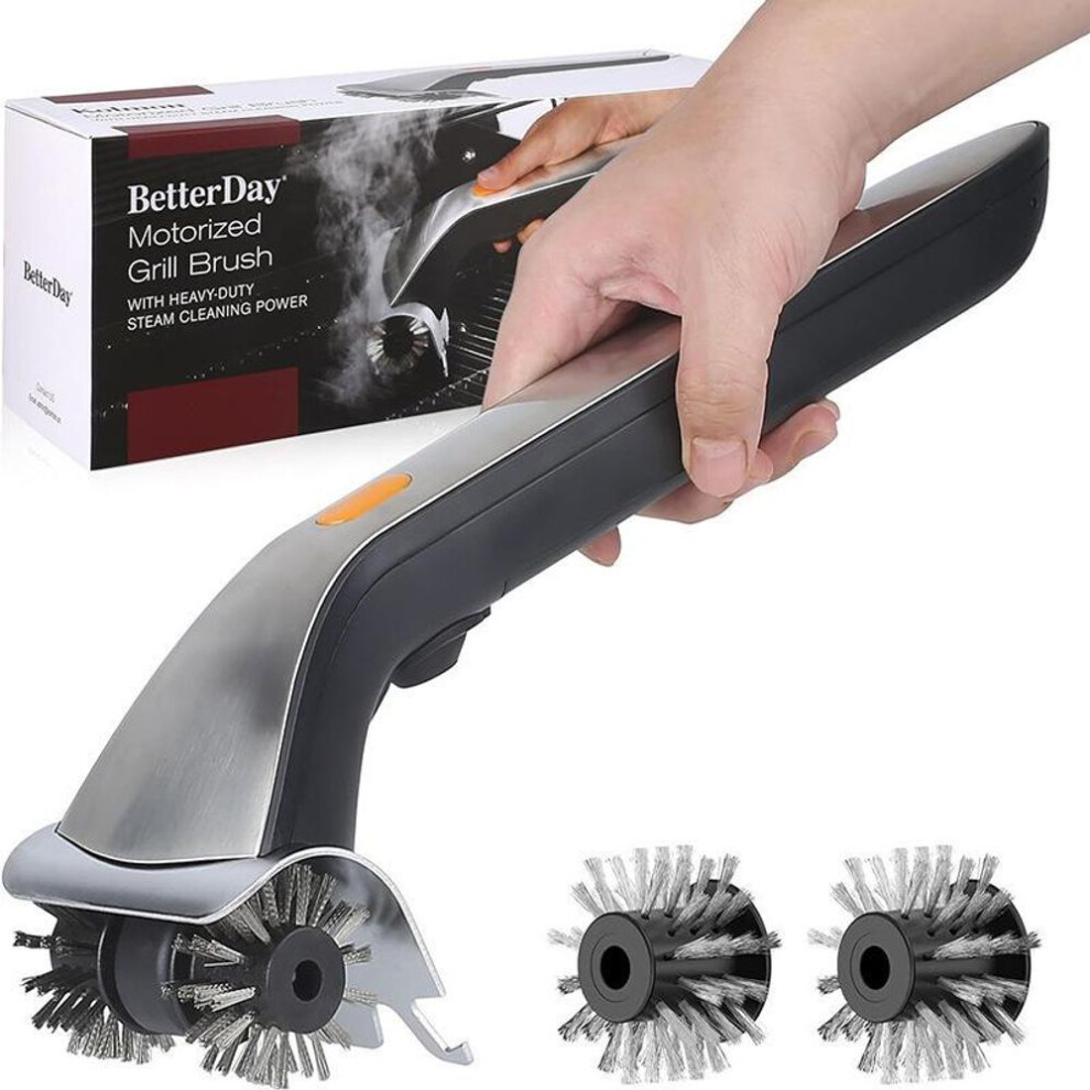(black, Rechargeable model) Electric Steam Bbq Brush Stainless Steel Wire Bbq Brush Bbq Grill Bbq